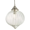 Szklana wisząca lampa Mya MYA0138 do salonu nad stół nikiel