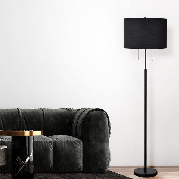 Lampa podłogowa Fogo LP-0304/2F BK Light Prestige tuba do sypialni czarna