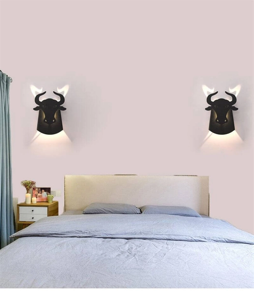 Lampa ścienna ORIGAMI BULL-B metalowa kinkiet LED 6W 3000K byk czarny