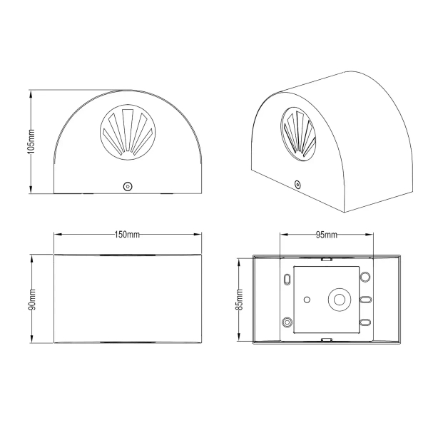 Kinkiet ścienny Rosario R28232631 RL Light LED 2W 3000K IP44 góra-dół biały