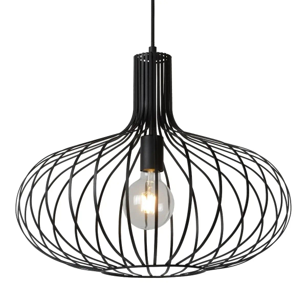Lampa wisząca druciana Manuela 78374/50/30 Lucide do salonu metalowa czarna