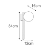 Ścienna lampa szklana Korfu K-5462 kulista metalowa biała czarna
