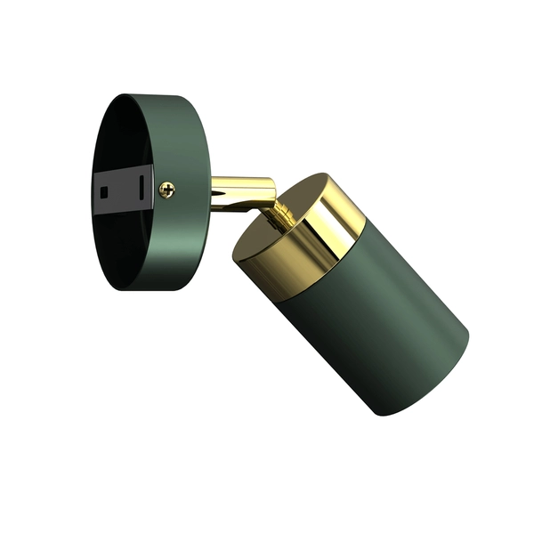 Regulowana lampa ścienna Joker do czytania zielona złota