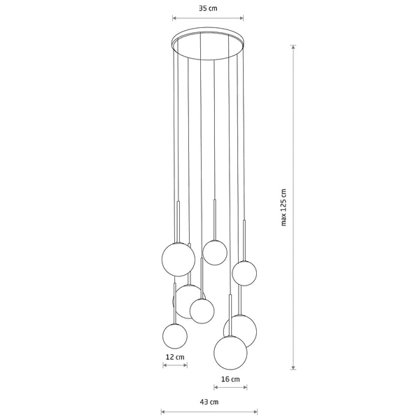 Lampa wisząca okrągła kaskada Karo 10934 Nowodvorski kule złota biała