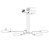 Modernistyczna LAMPA wisząca VENTURA MOD012CL-12G Maytoni metalowa OPRAWA zwis złoty