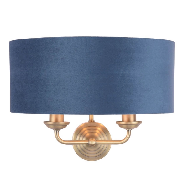 Lampa ścienna Sorrento LA3756238-Q Laura Ashley do sypialni mosiądz niebieska