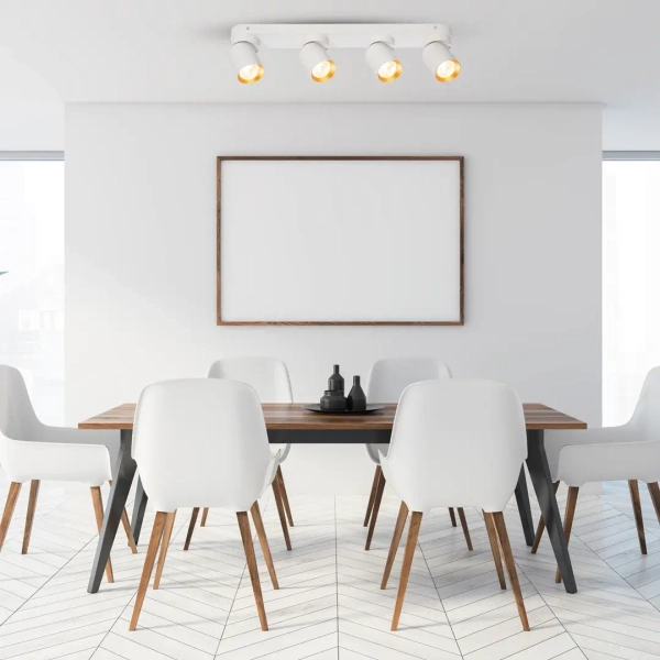 Modernistyczna lampa sufitowa ANDY ML9938 do jadalni biało złoty