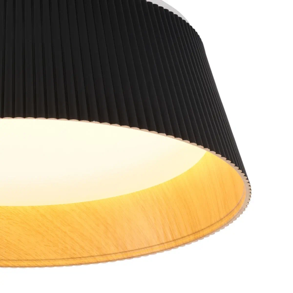 Sufitowa lampa okrągła FRILL ST-DL6487-C-BK LED 21W 3000K drewniana czarna