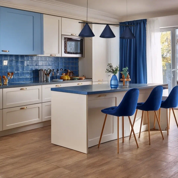 Żyrandol wiszący CAPITAL MLP1532 do jadalni czarno niebieski