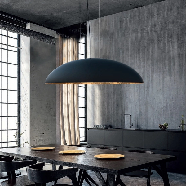 Loftowa lampa wisząca Canoe 7926 czarna nad łóżko do sypialni