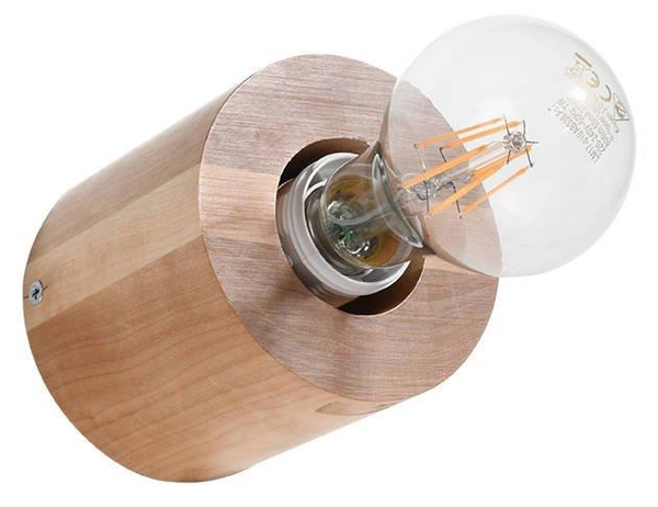 Ścienna LAMPA ekologiczna SL.0673 okrągła OPRAWA kinkiet tuba drewniana