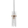 Szklana lampa wisząca tuba Taraso PND-40760-1-HBR złoty przezroczysty OUTLET