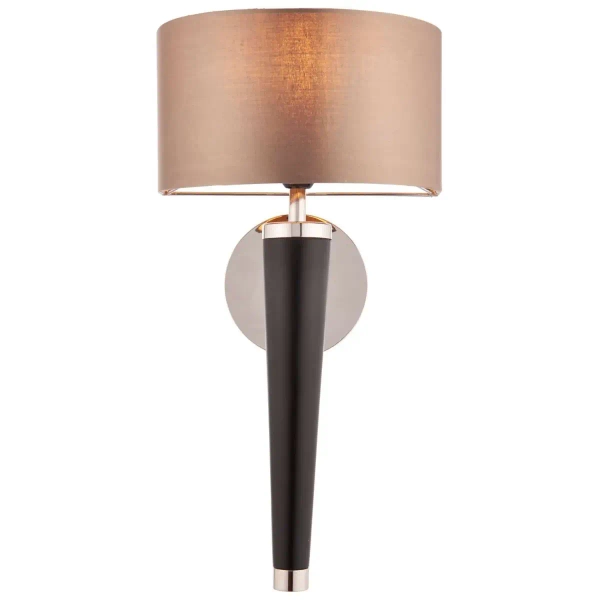 Kinkiet LAMPA ścienna Corvina CORVINA-1WB Endon abażurowa OPRAWA półokrągła przyścienna drewno brązowa