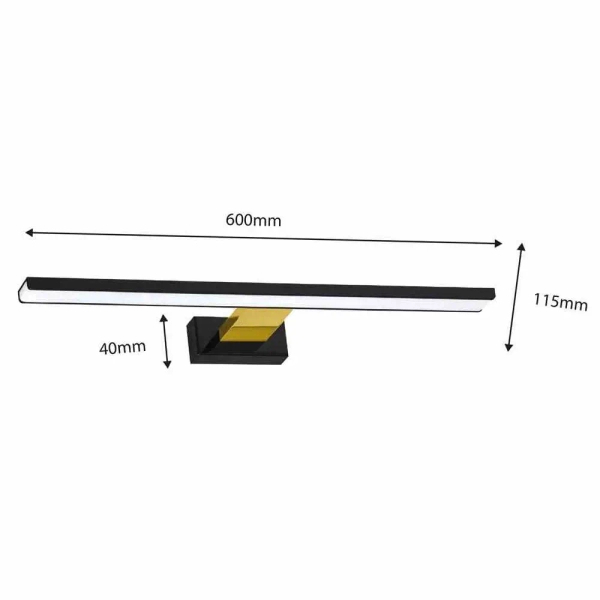 Łazienkowy kinkiet ścienny Shine Black ML7885 LED 13,8W 4000K IP44 czarny