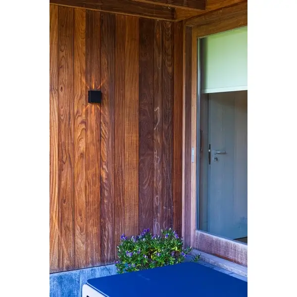 Kinkiet LAMPA ścienna GEMINI BEAMS 5104003012 Lutec kwadratowa OPRAWA elewacyjna LED 10W 3000K metalowa IP54 czarna