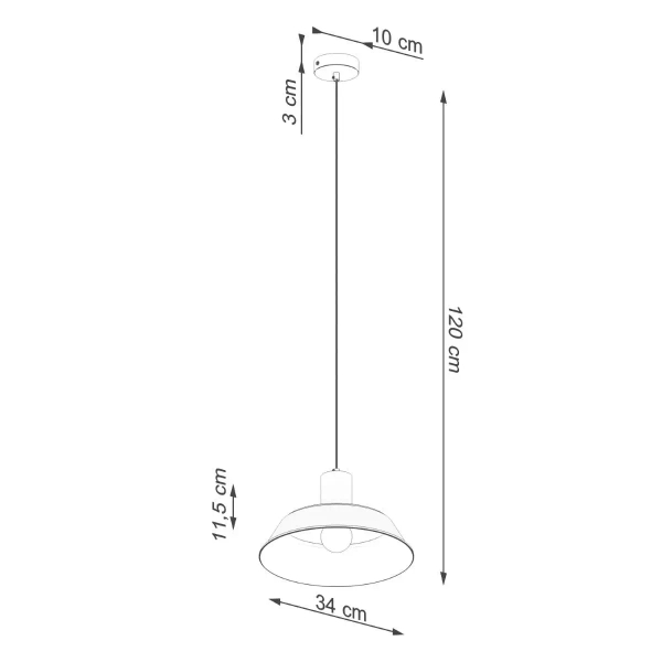 Lampa zwisająca kuchenna Fano SL.1321 Sollux kopuła metalowa biała