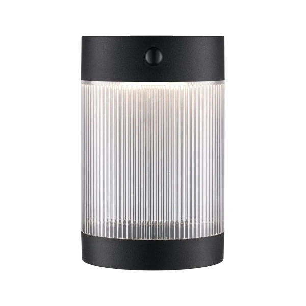 Solarny kinkiet ścienny tuba Coupar 2518201003 IP44 z czujnikiem czarny