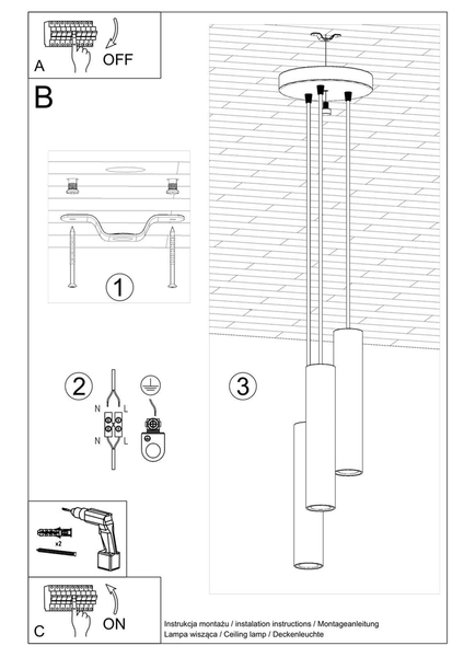 Wisząca lampa jadalniana SL.1078 kaskada biała nad stół