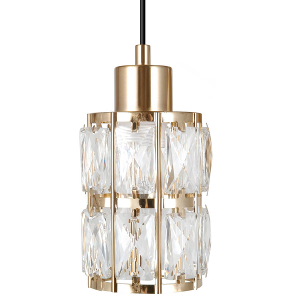 Wisząca lampa do salonu szklana Alma PND-40668-3-HBR złoty przezroczysty