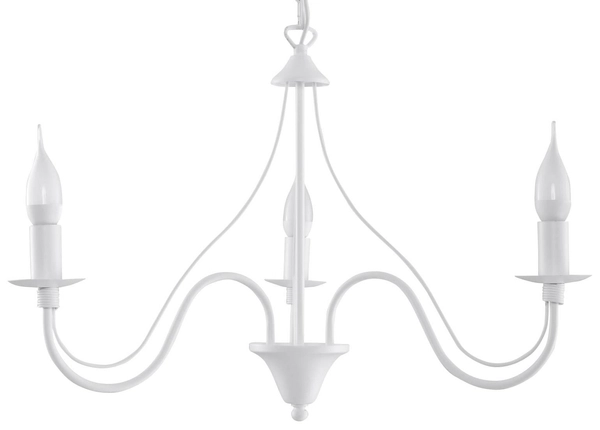 Żyrandol LAMPA wisząca SL.0213 metalowa OPRAWA świecznikowa ZWIS na łańcuchu maria teresa biała