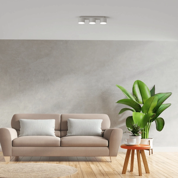 Skandynawska lampa nasufitowa Dixie do salonu biała