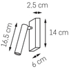 Ścienna lampa LED Roll 50918102 Kaspa 4,2W 3000K tuba do salonu czarna