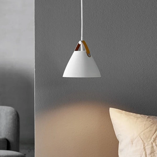 Lampa wisząca Strap 84303001 Nordlux metal skóra biała