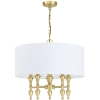 Wisząca lampa z abażurem Austin P05197BR-WH Cosmolight biały mosiądz