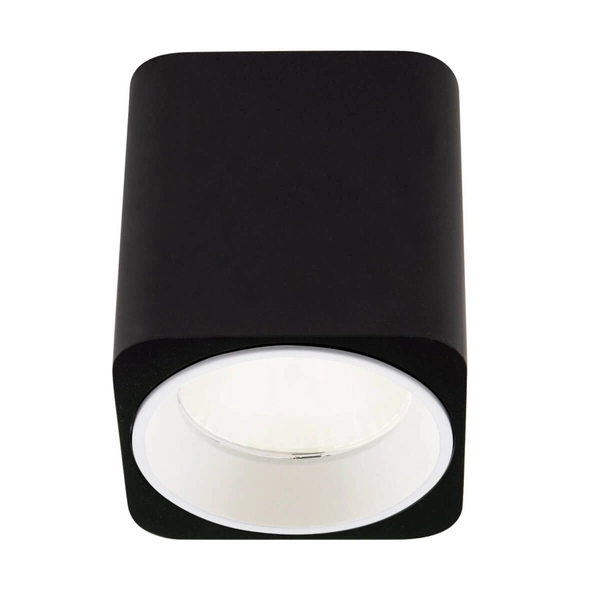 Spot sufitowy Tub C0212 + RC0155/C0156 WHITE Maxlight LED 7W 3000K kostka z białym pierścieniem czarna