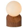 Dotykowa lampa nocna Len 45561/01/70 Lucide okrągła kula biała drewniana