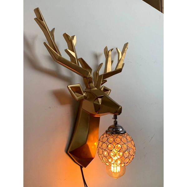 Dekoracyjny kinkiet ścienny Deer CGDEER1 COPEL jeleń szyszka złota