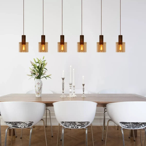 Lampa zwis nad wyspę TOLEDO 74405/03/62 Lucide miedziana bursztynowa