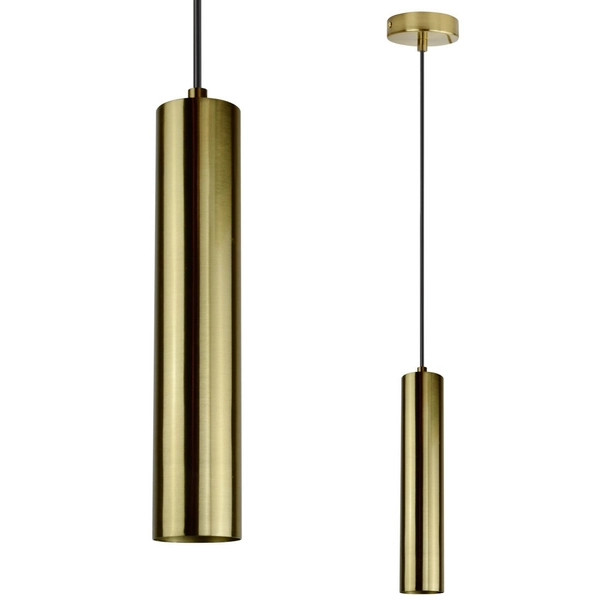 Minimalistyczna LAMPA wisząca NAPOLI 318701 Polux metalowa tuba do kuchni złota