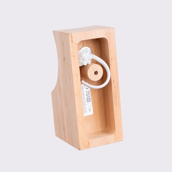 Lampa ścienna BULBO SL.1682 drewniana biała kula G9