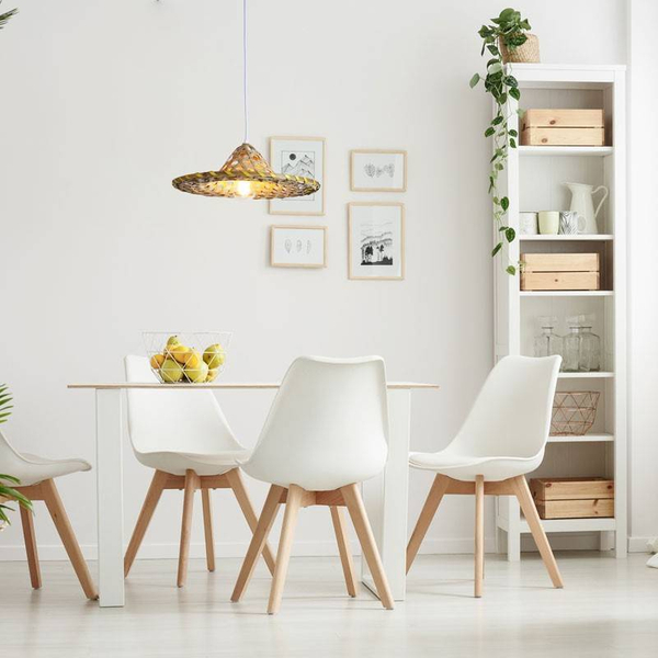 Pleciona lampa zawieszana Boho ABR-LWBRA Abruzzo do jadalni beżowa