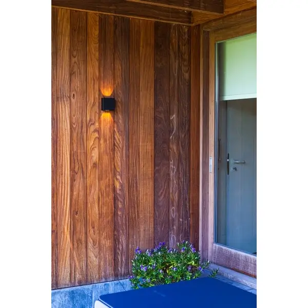 Kinkiet LAMPA ścienna GEMINI BEAMS 5104003012 Lutec kwadratowa OPRAWA elewacyjna LED 10W 3000K metalowa IP54 czarna