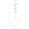 Lampa wisząca ERICH MOD221-PL-01-G Maytoni szklana kula ball miosiądz