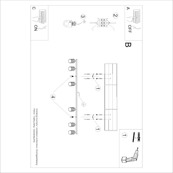 Regulowana lampa sufitowa KARBON SL.1766 tubki metalowe kaszmirowe