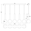 Zawieszana lampa na belce CLAYTON 310300532 Trio balls czarny