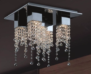 Przezroczysta LAMPA sufitowa  LARIX MX93708-5B Italux kryształowa OPRAWA plafon glamour crystal chrom