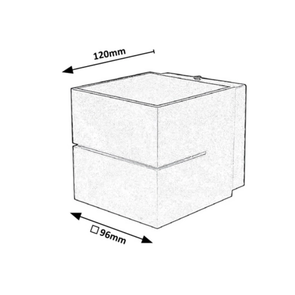 Metalowa LAMPA ścienna KAUNAS 7019 Rabalux nowoczesny kinkiet cube aluminium