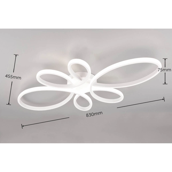 Nowoczesny plafon do sypialni Fly 645619131 LED 32W 4000K biały