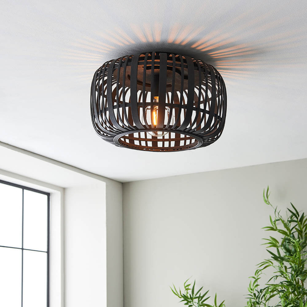 Lampa sufitowa klatka Mathias 101699 bambusowa czarna