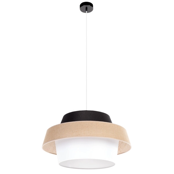 Lampa wisząca PRETO JUTE 150160104 abażurowa zwis beżowy biały czarny