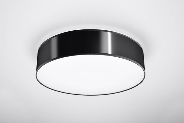 Plafon LAMPA sufitowa SL.0124 natynkowa OPRAWA okrągła czarna