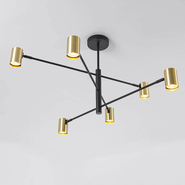 Złoty żyrandol lampa SNOW LP-731/6P GD Light Prestige salonowy metal tuba sticks