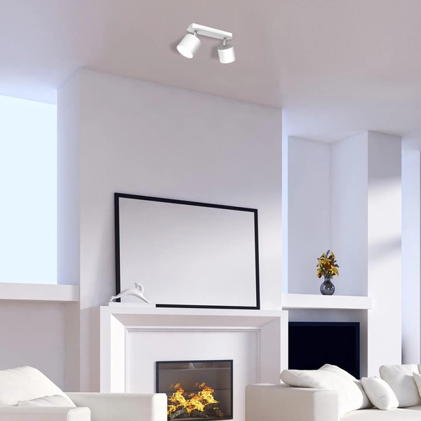 Biała lampa sufitowa Dixie regulowane reflektorki do holu