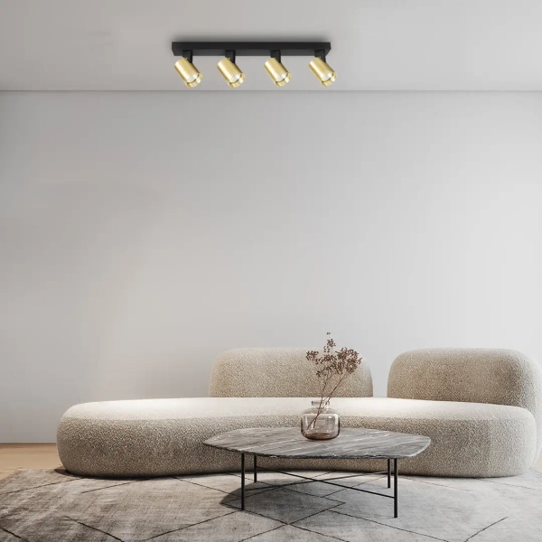 Regulowana lampa sufitowa VOLF SPOT ML1297 do salonu złoty czarny