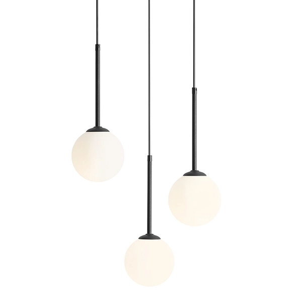 Okrągła lampa wisząca Bosso 1087E1_R Aldex kaskada nad stół czarna biała