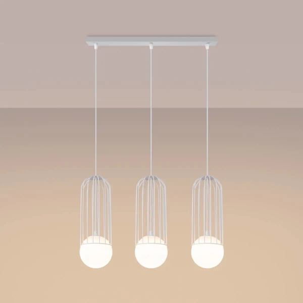 Wisząca lampa na listwie Brina SL.1333 Sollux potrójna biała